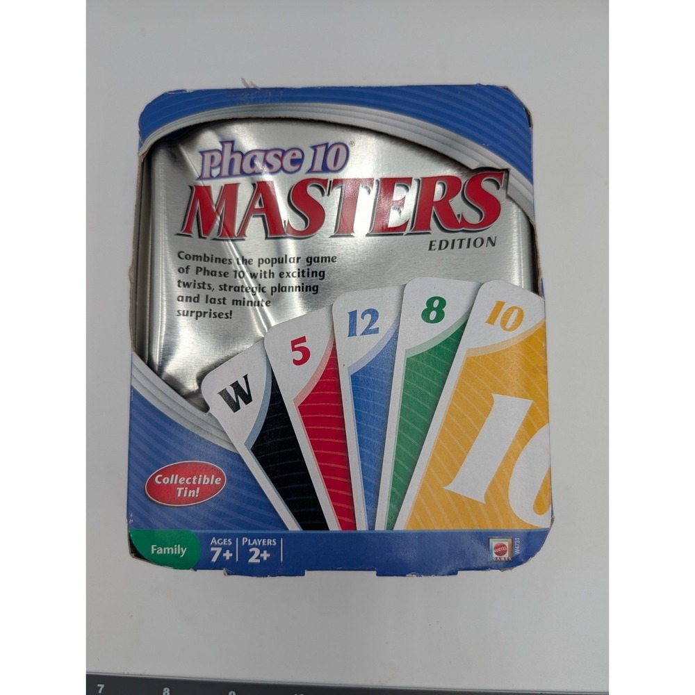 Mattel Phase 10 Masters Edition Card Game Collectible Tin Family 2010 Sealed